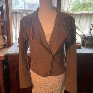 Vintage Faux Suede Fringe Jacket Junior Size L